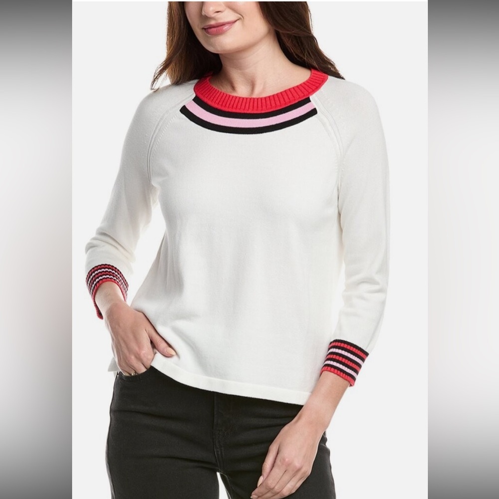 CABI Pickleball Pullover Sweater White Sz S #6446